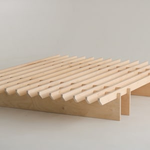 Scandinavian Minimalist Birch Platform Bed Frame image 1