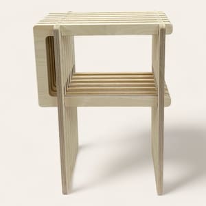 Scandinavian Minimalist Birch Bedside Table image 5