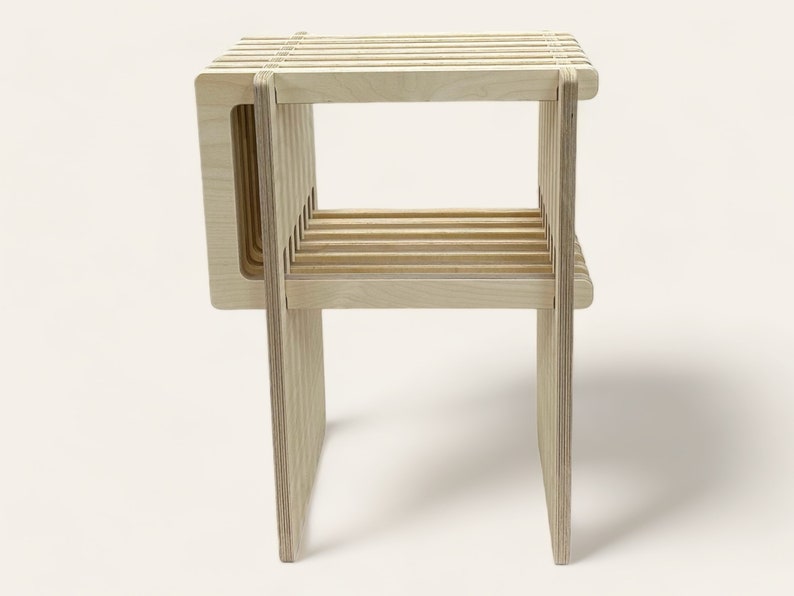 Scandinavian Minimalist Birch Bedside Table image 5