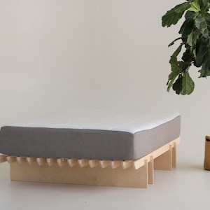 Scandinavian Minimalist Birch Platform Bed Frame image 3