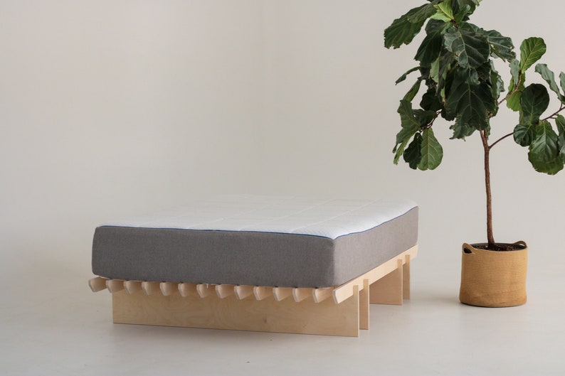 Scandinavian Minimalist Birch Platform Bed Frame image 3