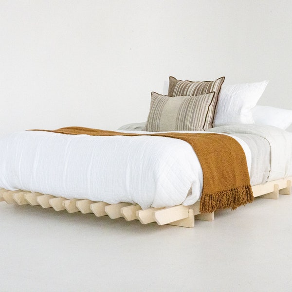 Scandinavian Fuji Attic Modern Platform Bed Frame by Sapling Studio