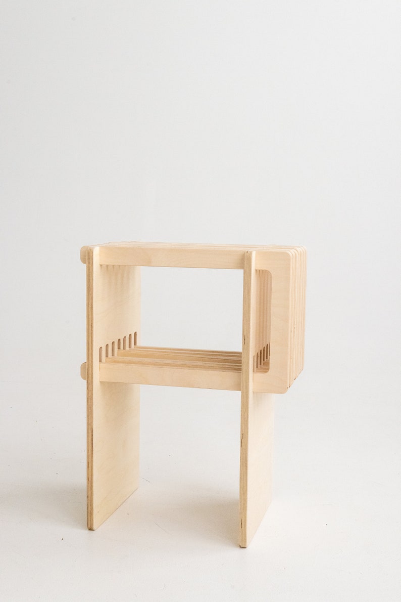 Scandinavian Minimalist Birch Bedside Table image 4