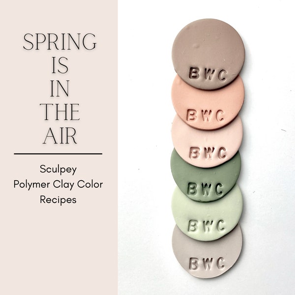 Printable Sculpey Clay Recipes, Spring Boho Clay Color Palette