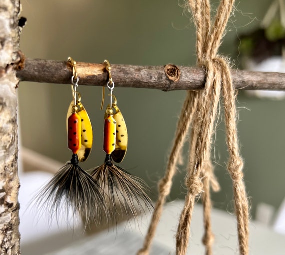 Rooster Tail Spinner Bait Fishing Lure Earrings, 1/16 Oz