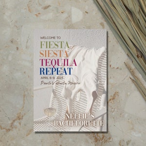 Bachelorette Itinerary, Fiesta Siesta Tequila Repeat Theme, Mexico Resort Theme, Editable Template