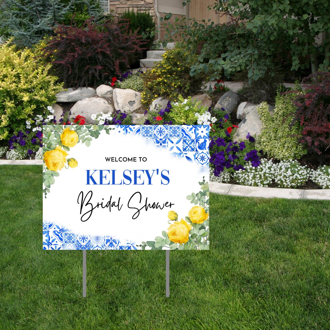 Amalfi Coast Bridal Shower Yard Sign Editable Template, Italian Bridal Shower Theme, Edit in