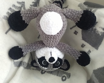 Crazy Raccoon Handmade Amigurumi Plushie Toy byHoneyHandmade