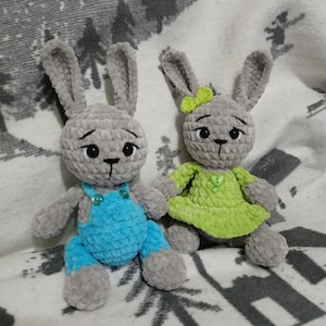 Schattige tweelingkonijnen handgemaakte Amigurumi plushie gehaakt speelgoed - GRATIS en Express Shipping International