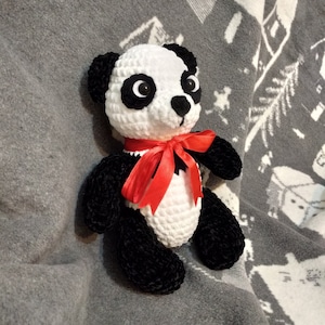 Gehaakte panda 25,4 cm amigurumi-knuffel gehaakt speelgoed van 25,4 cm (gratis en internationale verzending)