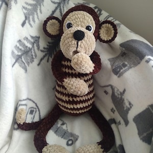 Aap: 53,3 cm gehaakte amigurumi-knuffel, bruine aap Sleep Friend - GRATIS en expresverzending, internationale verzending