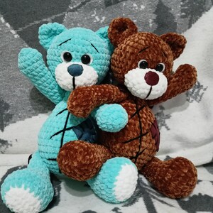 Patchworkberen (gewrichten kunnen bewegen) Handgemaakt amigurumi-knuffels gehaakt speelgoed - GRATIS en expresverzending internationaal