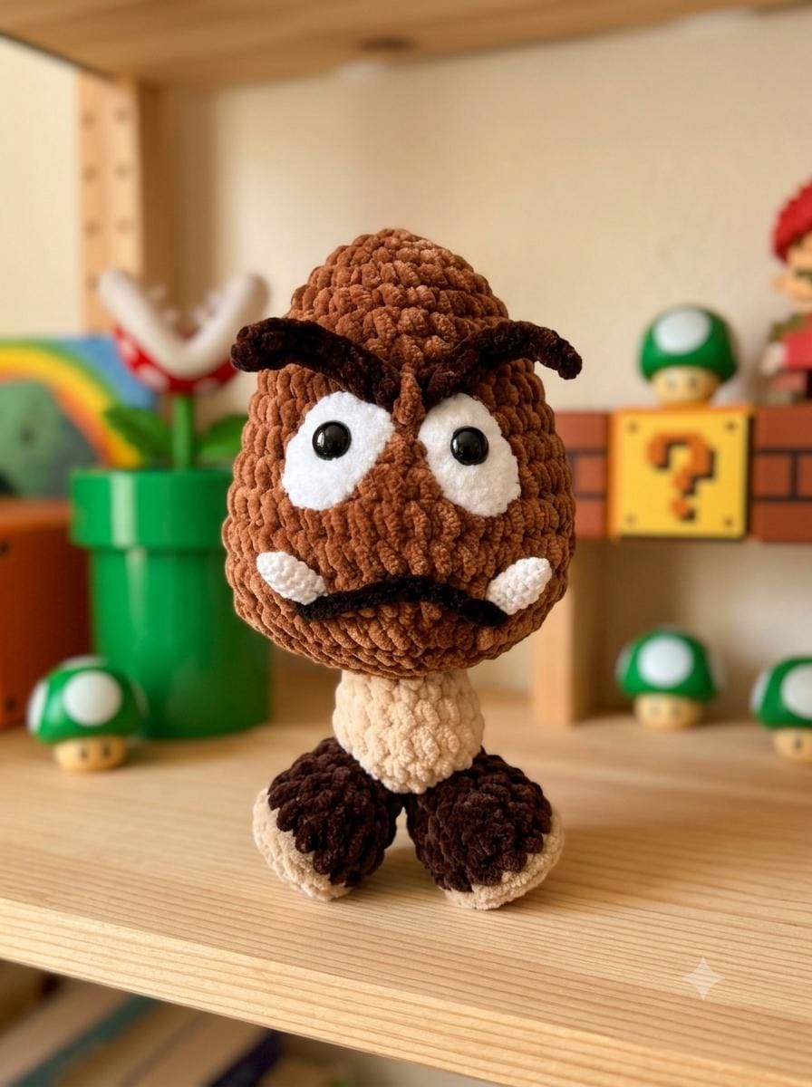 手編みのグンバぬいぐるみ - スーパーマリオのぬいぐるみ - Etsy 日本