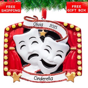 Drama Ornament, Actor - Actress Personalized Christmas Ornament, Theater Acting - Tragedy and Comedy Show Ornament 2024