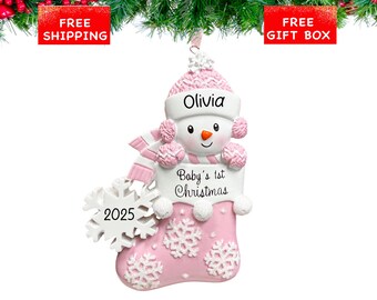 Babys First Christmas Ornament 2026, Personalized Baby Girl Ornament with Name, My 1st Christmas Ornament-Newborn Keepsake-Gift for New Baby