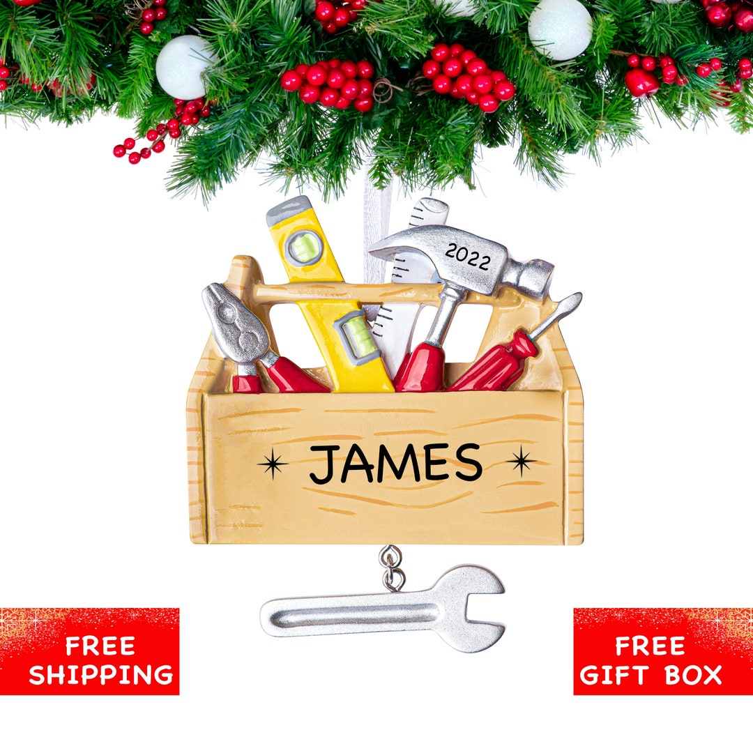 Personalized Tool Box Christmas Ornament 2022 Custom Handyman Etsy