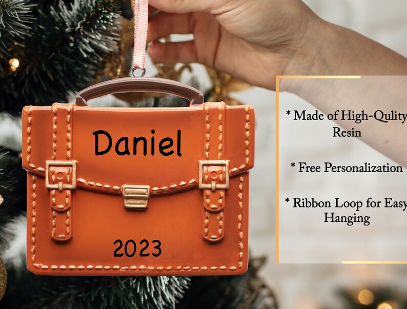 Briefcase Ornament 2024, Personalized Lawyer Christmas Ornament, Custom Businessman, Real Estate
