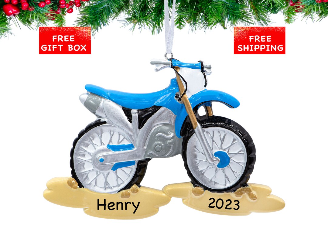 Dirt Bike Ornament 2023, Personalized Motocross Christmas Ornament