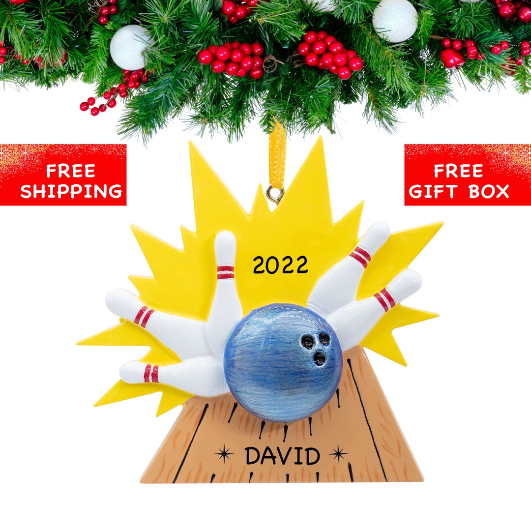 Personalized Bowling Ball Ornament 2023, Personalized Bowler Christmas