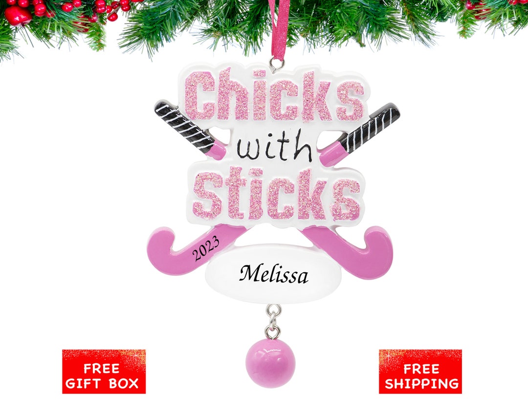Personalized Field Hockey Ornament 2023, Chicks With Sticks Christmas Ornament, Girls Field