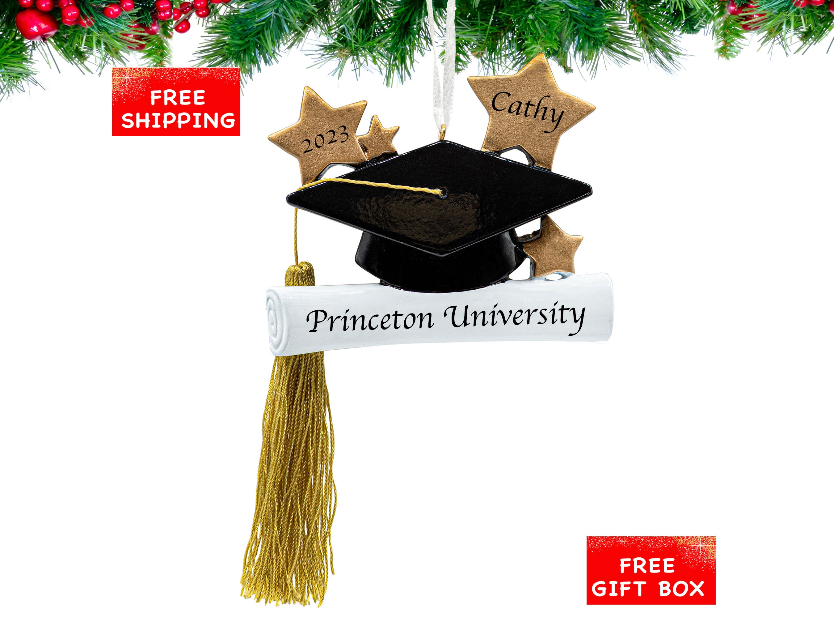 Graduation Cap Christmas Ornament 