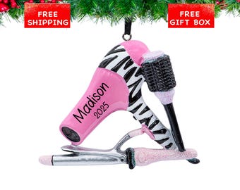 Hairdresser Ornament 2026, Personalized Hairstylist Ornament for Christmas Tree, Gift Hair Stylist - Hair Salon - Beautician Ornament