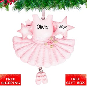 Ballerina Dress Ornament 2024, Personalized Girl Ballet Christmas Ornament, Ballerina Dance Tutu-Costume-Outfit Ornament Gift