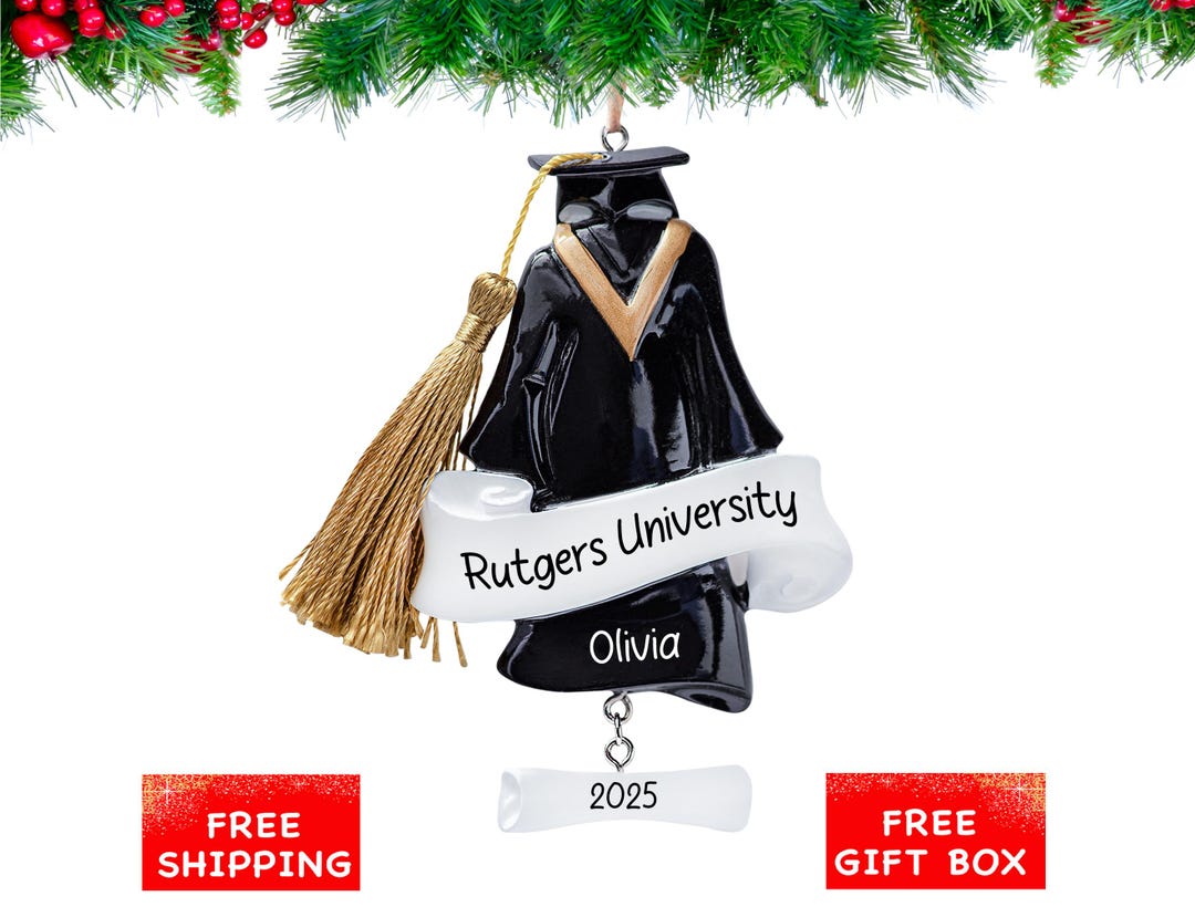 Personalized Graduation Christmas Ornament 2025 | Custom Grad Gown With ...
