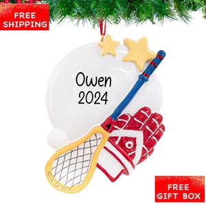 Personalized Lacrosse Ornament 2024 - Lacrosse Player Christmas Ornament with Name - Custom Lacrosse Team Christmas Keepsake Gift