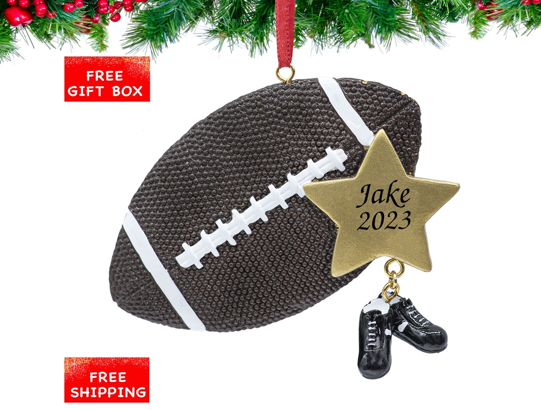 Personalized Football Ornament 2023 Football Christmas Ornament With Name Custom Kids Football