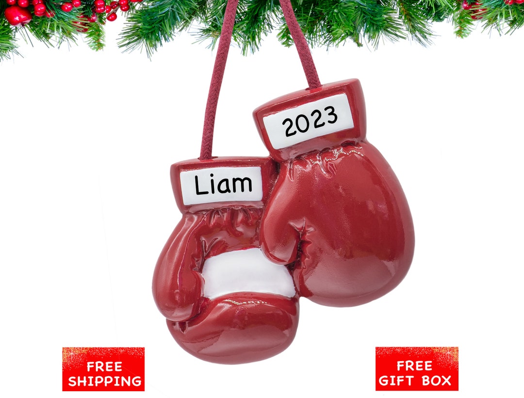 Personalized Boxing Christmas Ornament 2023 Custom Red Boxer Gloves