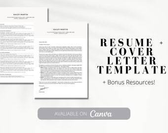 Resume and Cover Letter Editable Template | Cold Call Templates and Coffee Chat Tips Included | Canva Template for Recruiting