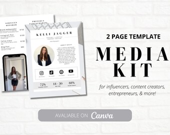 2 Page Influencer Media Kit | Canva Template | Brand Deals for Influencers, Entrepreneurs, & Bloggers | UGC