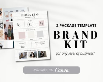 Branding Kit Template | Brand Board + Mood Board with Colour Palette | Canva Template | Great for Small Businesses!