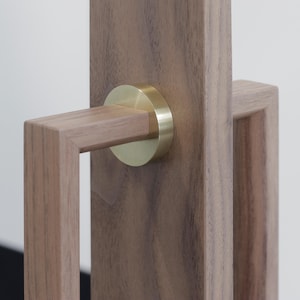 Komplet klamek do drzwi drewnianych Back to Back | Północnoamerykański czarny orzech z tylną płytką | Nowoczesna klamka do drzwi wewnętrznych | Okucia do drzwi szklanych