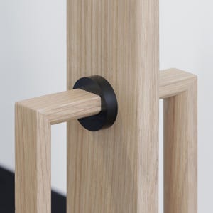 Wood Door Handle Set | White Oak Door Pull with Backplate | Modern Interior Door Handle | Glass Door Hardware