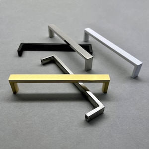 Modern Cabinet Door Handles - Drawer Pulls - Hand Welded Solid Stainless Steel - 100% Recyclable