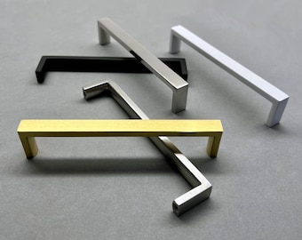 Modern Cabinet Door Handles - Drawer Pulls - Hand Welded Solid Stainless Steel - 100% Recyclable