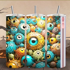 Forming monster eyes, Plastic eye pattern, Halloween Digital Download, High Resolution,20oz Sublimation PNG, Straight and Tapered, p2