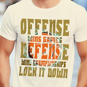 Offense Defense Lock it Down Basketball Shirt, Basketball Player T Shirt, Fan Tee, Sports Motivational t shirt, Basketball Lovers, Game Day