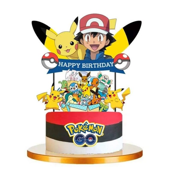 Pikachu Pokemon Birthday Cake Topper Decoration Etsy Ireland
