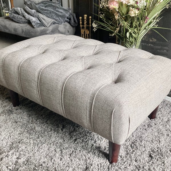 Fantastic Loaf Sketchpad Clever Woolly covered Deep Buttoned footstool