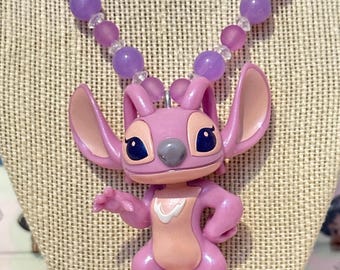 Charm Angel Stitch Necklace Lilo and Stitch