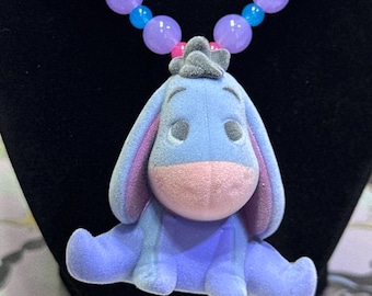 Charm Eeyore Necklace Fuzzy Flocked Charm