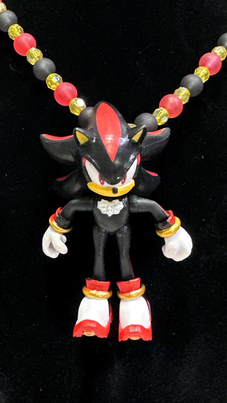 Charm Shadow the Hedgehog Necklace Sonic - Etsy