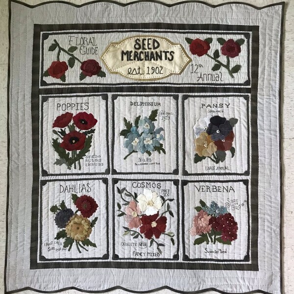 Wool Applique Quilt Etsy