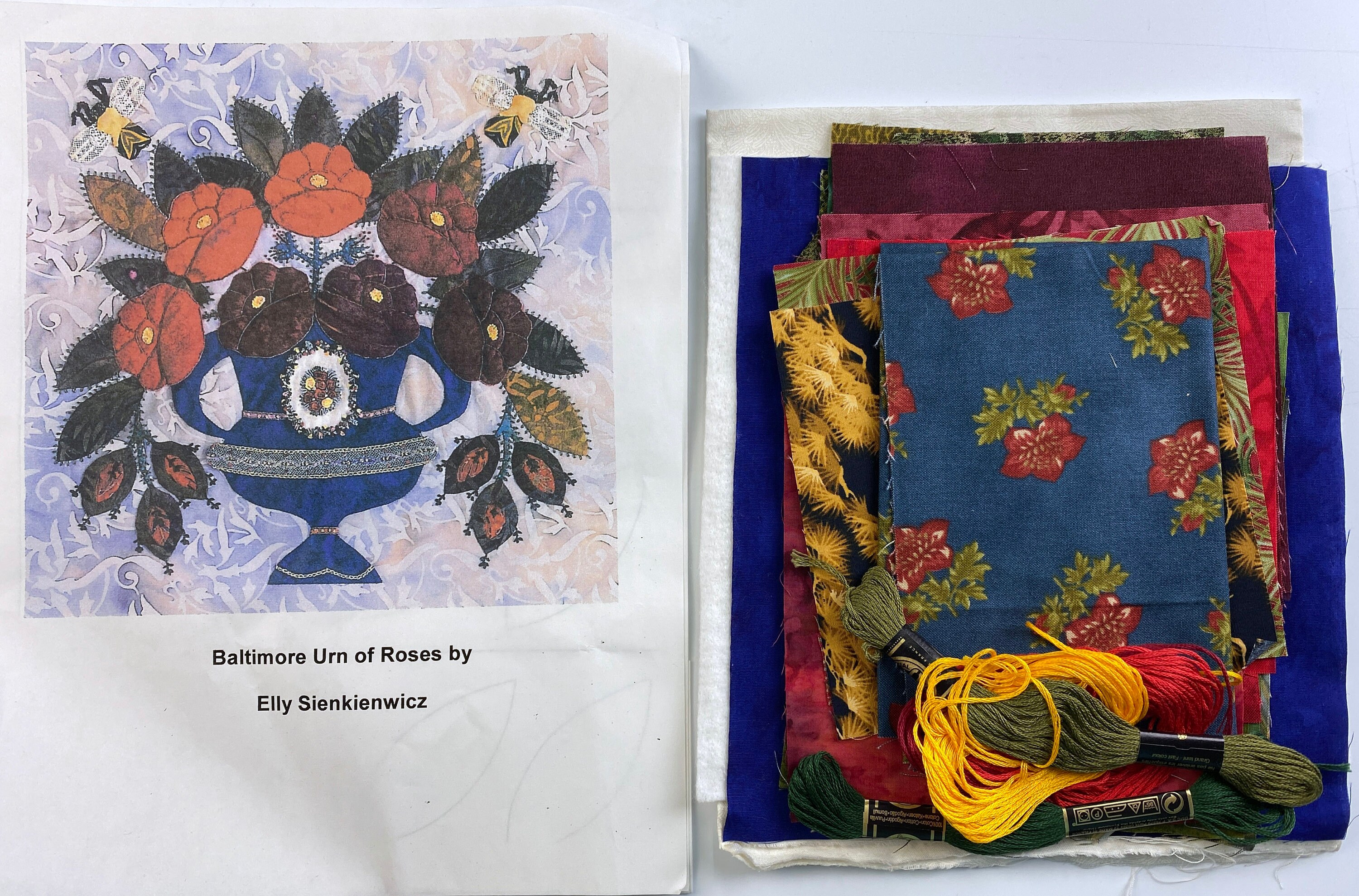 Baltimore Urn of Roses Quilt Block Kit by Elly Sienkienwicz - Etsy