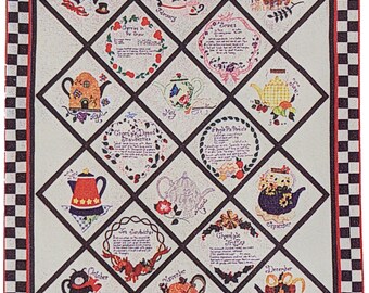 Tea With Strawberries & Cream BOM Applique Quilt Kit by Debbie Bacon and Verlinda Magby / Bacon Bits and Pieces