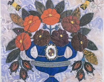Baltimore Urn of Roses Quilt Block Kit by Elly Sienkienwicz