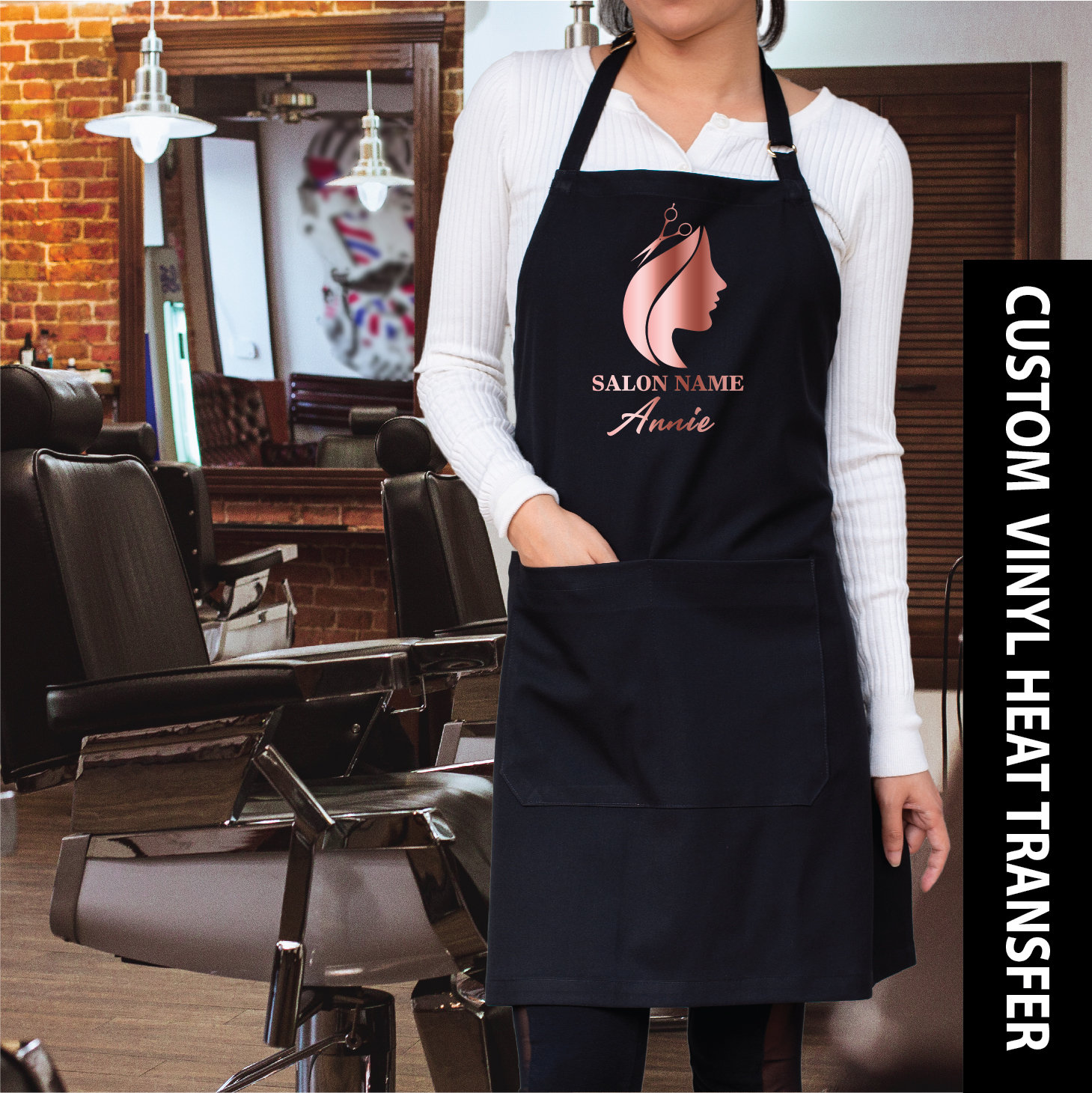 New Moroccanoil Charcoal Stylist Apron Salon Barber Make up Artist Heavy Weight Waterproof Barber/Salon Apron | StyleCraft main image 3